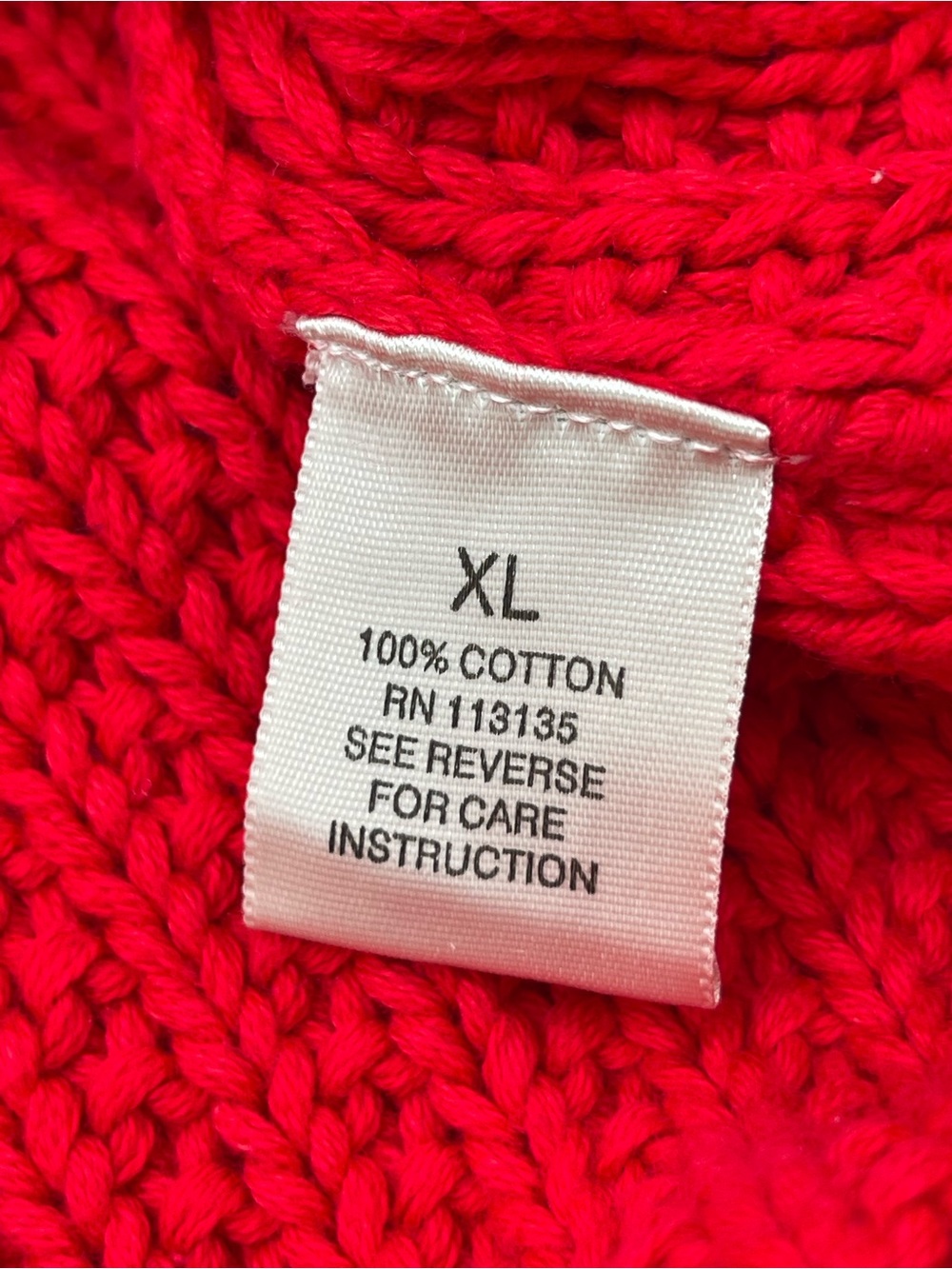 Leo & Nicole Womens XL Red Cable Knit Turtleneck Sweater 100% Cotton Long Sleeve - Picture 7 of 11